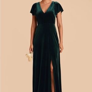 Birdy Grey Dark Green Velvet Maxi Dress